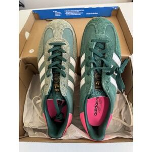 Adidas Shoes Womens 6.5 Gazelle Indoor Collegiate Green Pink Suede IG5929